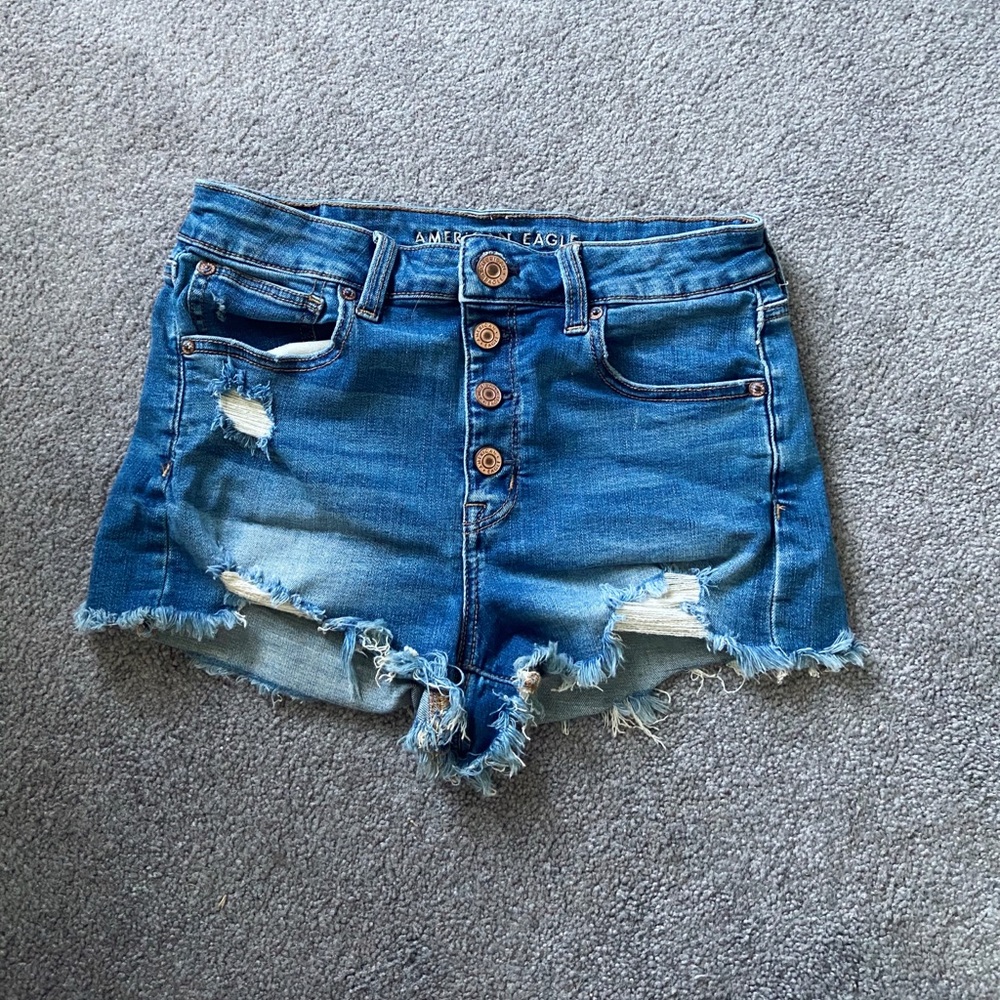 Distressed Mini Denim Shorts